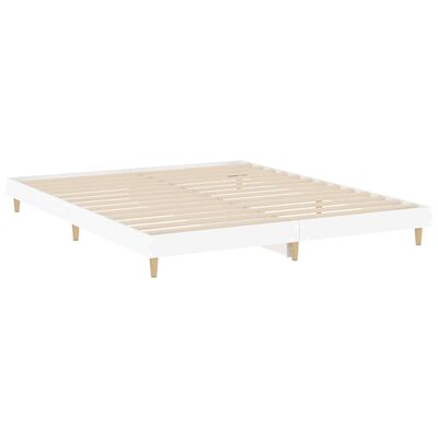 vidaXL Bed Frame without Mattress White 140x200 cm Engineered Wood