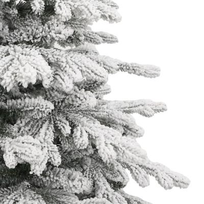 vidaXL Artificial Hinged Christmas Tree with Flocked Snow 180 cm