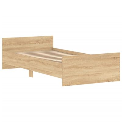 vidaXL Bed Frame without Mattress Sonoma Oak 100x200 cm Engineered Wood