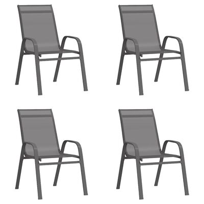 vidaXL 5 Piece Garden Dining Set Grey and Black