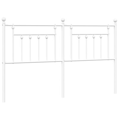 vidaXL Metal Headboard White 160 cm