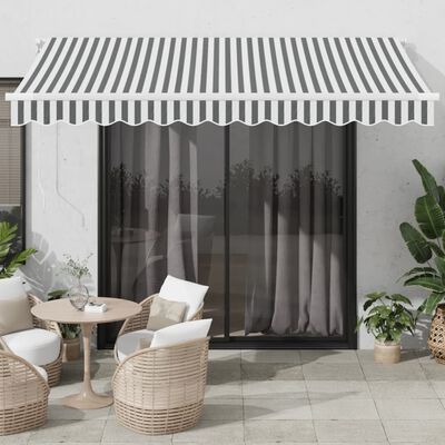 vidaXL Automatic Retractable Awning Anthracite&White 350x250 cm