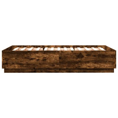 vidaXL Bed Frame without Mattress Smoked Oak 140x200 cm