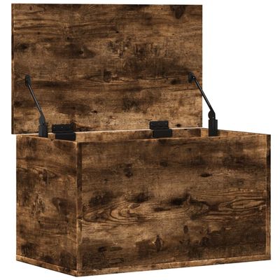 vidaXL Storage Box Smoked Oak 60x35x35 cm Engineered Wood