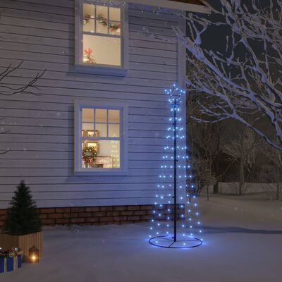 vidaXL Christmas Cone Tree Blue 108 LEDs 70x180 cm