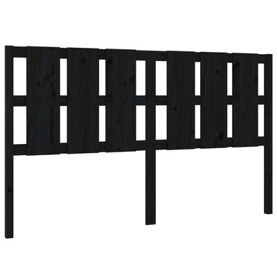 vidaXL Bed Headboard Black 165.5x4x100 cm Solid Wood Pine