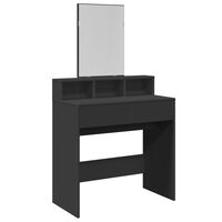 vidaXL Dressing Table with Mirror Black 80x41x144.5 cm