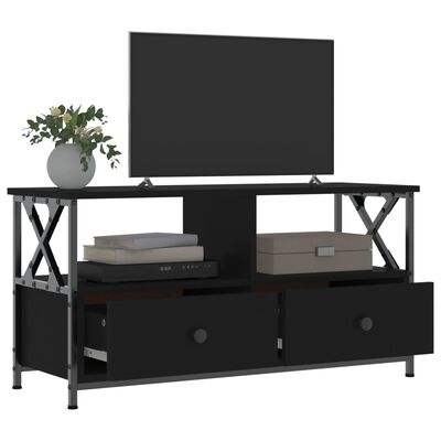 vidaXL TV Cabinet Black 90x33x45 cm Engineered Wood&Iron