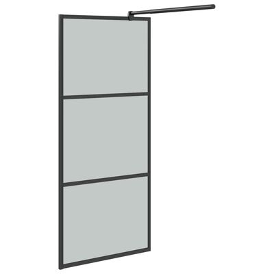 vidaXL Walk-in Shower Wall 90x195cm Dark ESG Glass Black