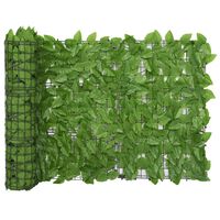 vidaXL Balcony Screen with Green Leaves 400x75cm