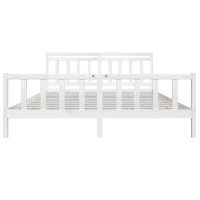 vidaXL Bed Frame without Mattress White Solid Wood 200x200 cm (810103+814115)