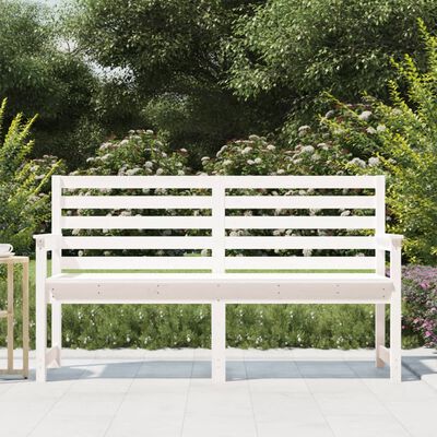 vidaXL Garden Bench White 159.5x48x91.5 cm Solid Wood Pine