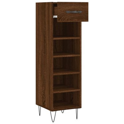 vidaXL Shoe Cabinet Brown Oak 30x35x105 cm Engineered Wood