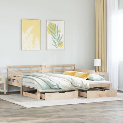 vidaXL Daybed with Trundle and Drawers without Mattress 80x200 cm