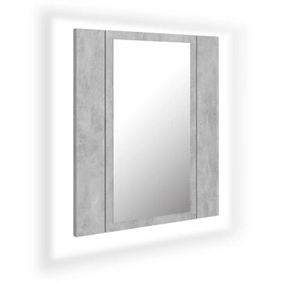 vidaXL LED Bathroom Mirror Cabinet Concrete Grey 40x12x45 cm Acrylic