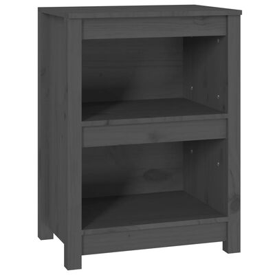 vidaXL Book Cabinet Grey 50x35x68 cm Solid Wood Pine