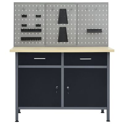 vidaXL Workbench with Three Wall Panels