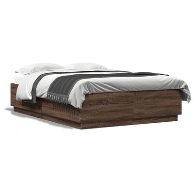 vidaXL Bed Frame without Mattress Brown Oak 150x200 cm King Size