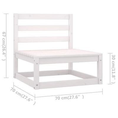 vidaXL 4 Piece Garden Lounge Set White Solid Wood Pine