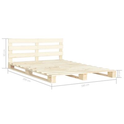 vidaXL Pallet Bed Frame without Mattress Solid Pine Wood 180x200 cm Super King