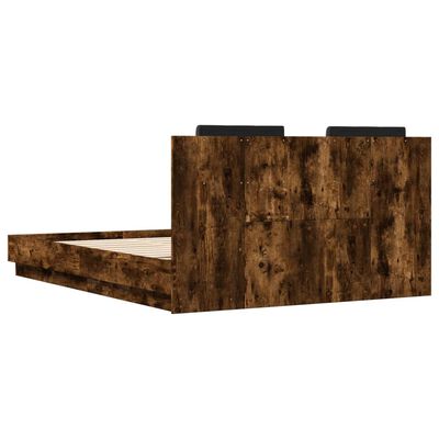 vidaXL Bed Frame without Mattress Smoked Oak 140x200 cm