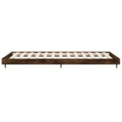 vidaXL Bed Frame without Mattress Smoked Oak 100x200 cm Engineered Wood