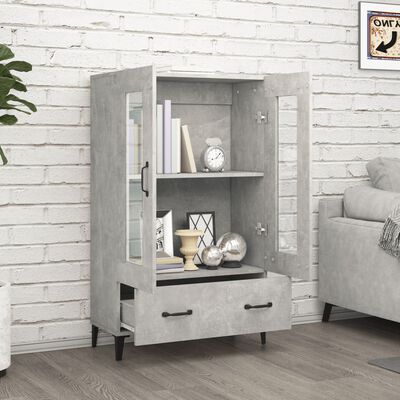 vidaXL Highboard Concrete Grey 70x31x115 cm Engineered Wood