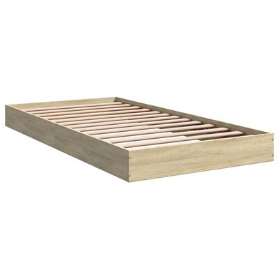 vidaXL Bed Frame without Mattress Sonoma Oak 100x200 cm Engineered Wood