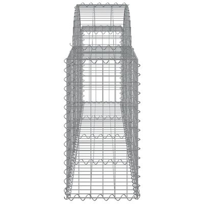 vidaXL Arched Gabion Baskets 2 pcs 200x30x60/80 cm Galvanised Iron