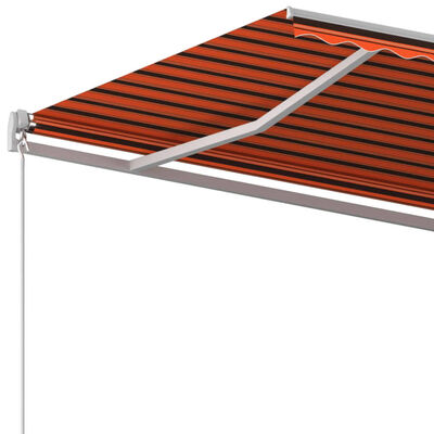 vidaXL Manual Retractable Awning 450x350 cm Orange and Brown