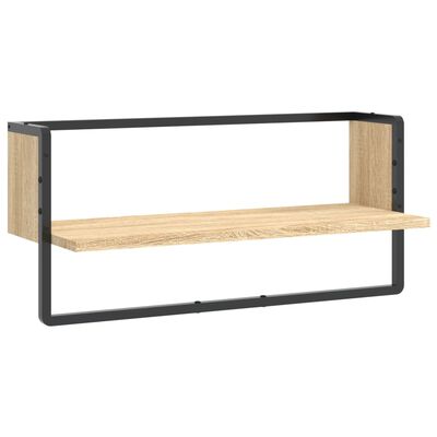 vidaXL Wall Shelf with Bar Sonoma Oak 65x25x30 cm