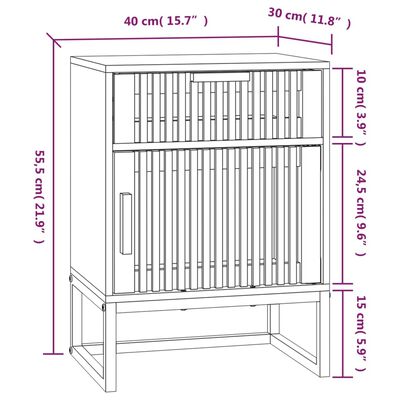 vidaXL Bedside Cabinets 2 pcs 40x30x55.5 cm Engineered Wood&Iron