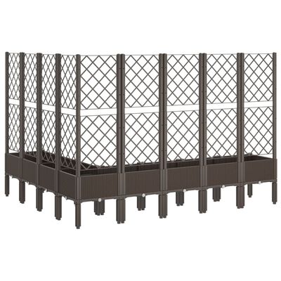 vidaXL Garden Planter with Trellis Brown 200x160x142 cm PP