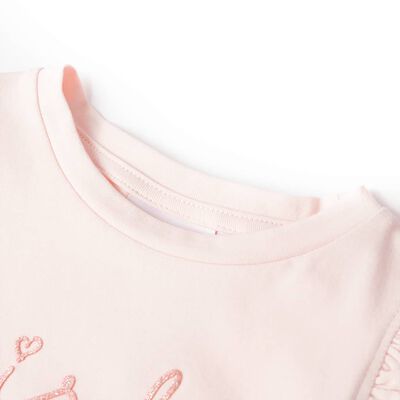 Kids' T-shirt with Ruffle Sleeves Soft Pink 116