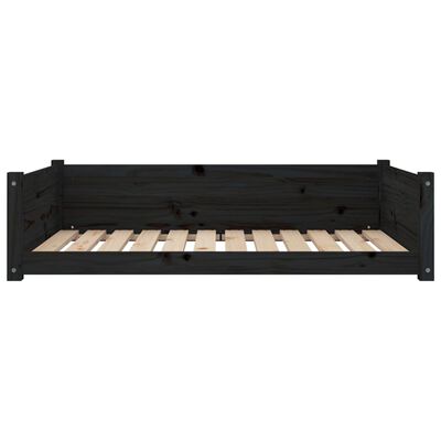 vidaXL Dog Bed Black 105.5x75.5x28 cm Solid Pine Wood