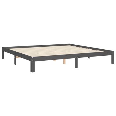 vidaXL Bed Frame without Mattress Grey 200x200 cm Solid Wood Pine