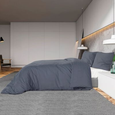 vidaXL Duvet Cover Set Anthracite 135x200 cm Light-weight Microfiber