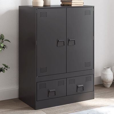 vidaXL Highboard Black 67x39x95 cm Steel