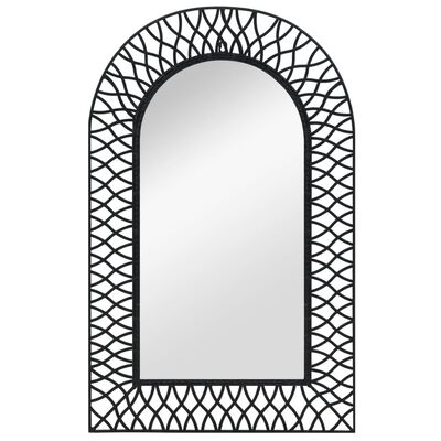 vidaXL Wall Mirror Arched 50x80 cm Black