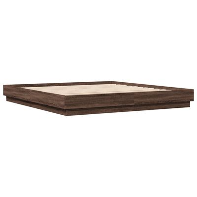 vidaXL Bed Frame without Mattress Brown Oak 180x200 cm Super King