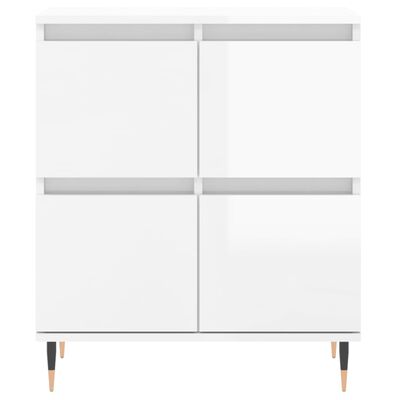 vidaXL Sideboards 3 pcs High Gloss White Engineered Wood