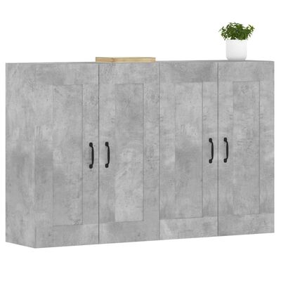 vidaXL Wall Mounted Cabinets 2 pcs Concrete Grey Engineered Wood