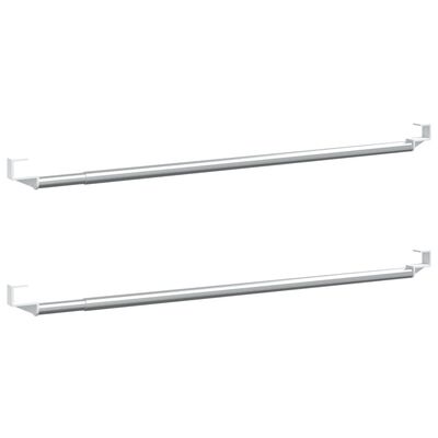 vidaXL Curtain Rails 2 pcs White and Silver 60-105 cm Aluminium