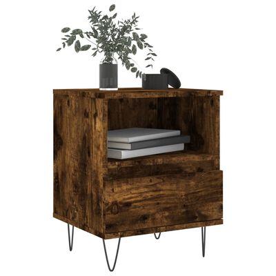 vidaXL Bedside Cabinets 2 pcs Smoked Oak 40x35x50 cm Engineered Wood