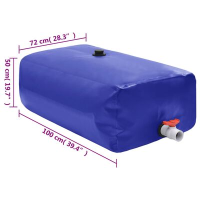 vidaXL Water Tank with Tap Foldable 360 L PVC