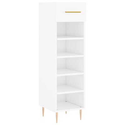 vidaXL Shoe Cabinet High Gloss White 30x35x105 cm Engineered Wood