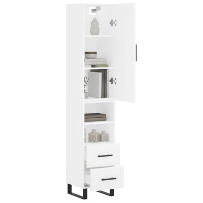 vidaXL Highboard White 34.5x34x180 cm Engineered Wood