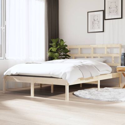 vidaXL Bed Frame without Mattress Solid Wood 140x190 cm (809997+814194)