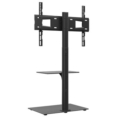 vidaXL Corner TV Stand 2-Tiers for 32-65 Inch Black