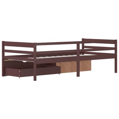 vidaXL Bed Frame with Storage without Mattress Dark Brown 90x200 cm